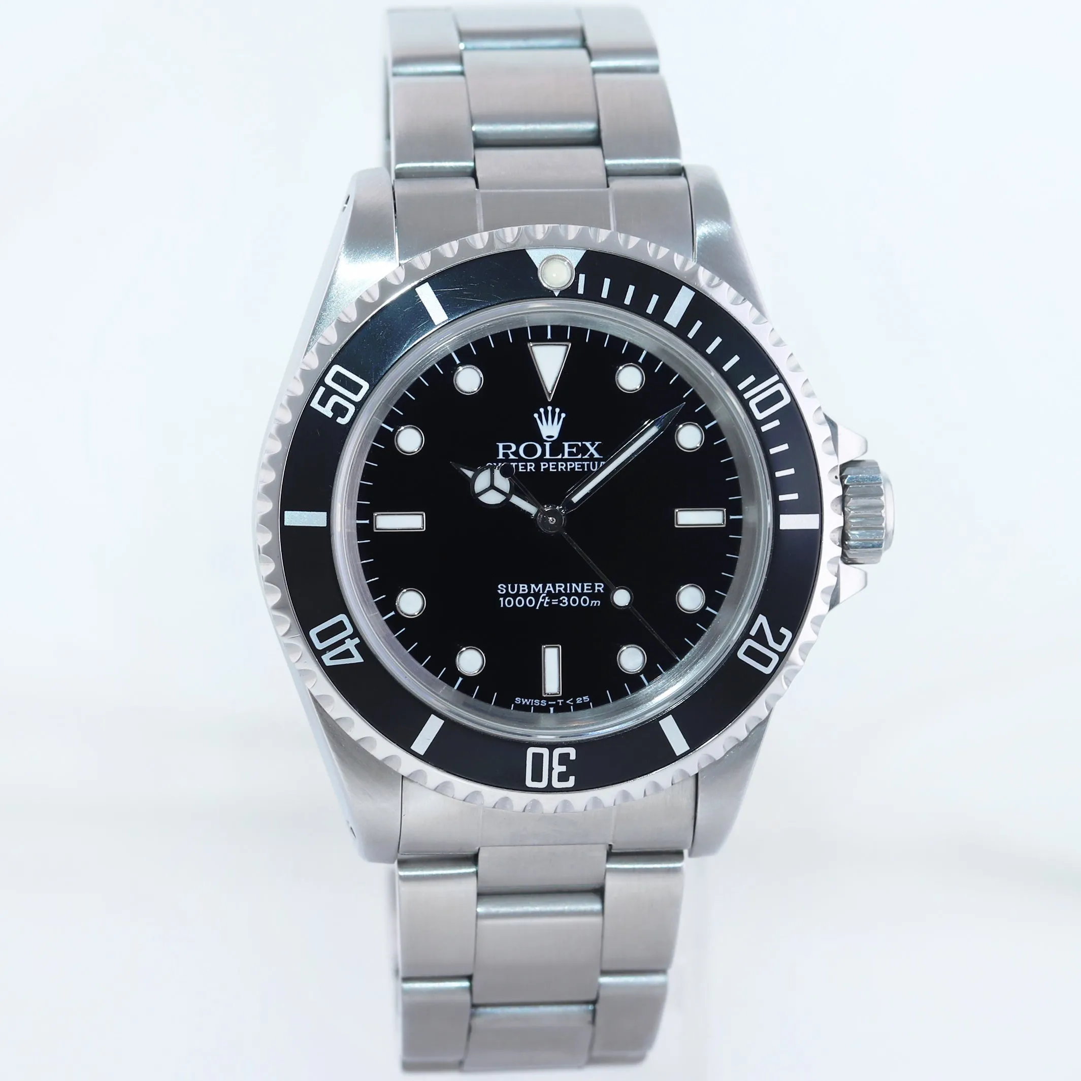 1995 Rolex Submariner No-Date 2 line Tritium dial 14060 Steel Black 40mm Watch Box