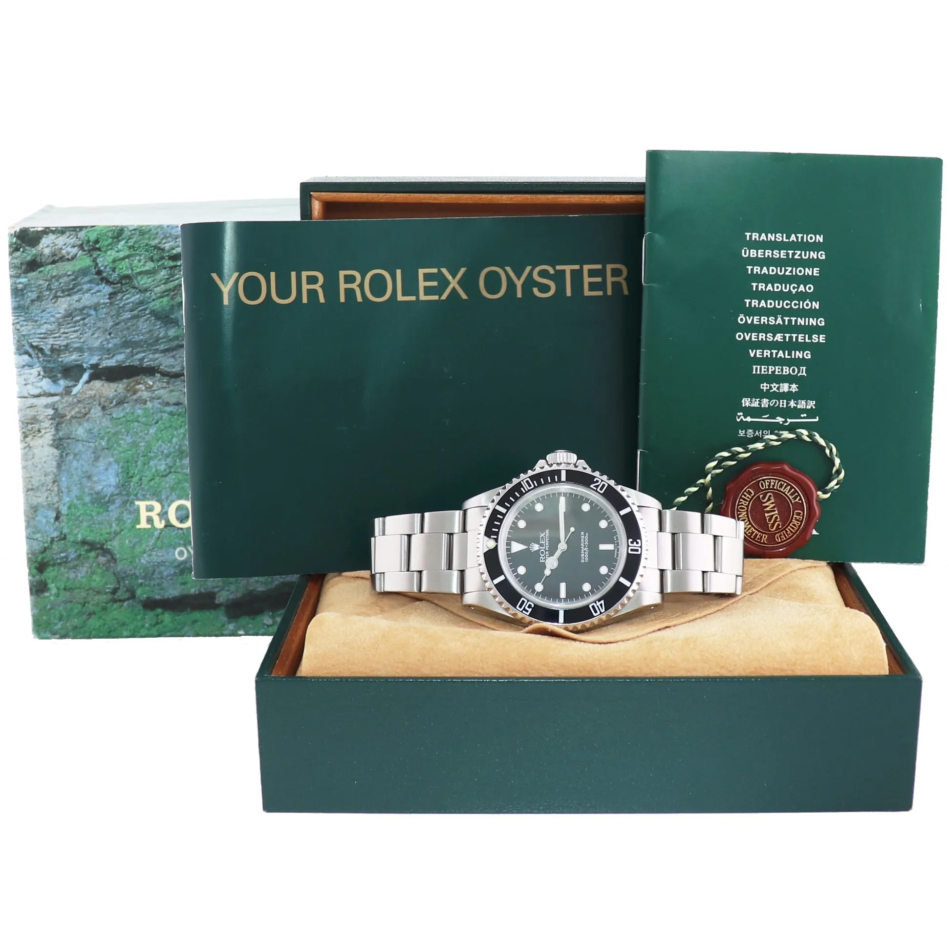 1995 Rolex Submariner No-Date 2 line Tritium dial 14060 Steel Black 40mm Watch Box