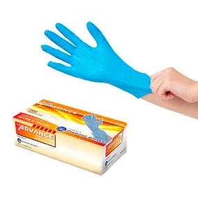 ADVANCE Blue Nitrile Gloves - Exam Grade, Powder Free (5 Mil), 1,000 Gloves