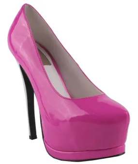 Almond-toe Patent Chunky Platform Stiletto Pump