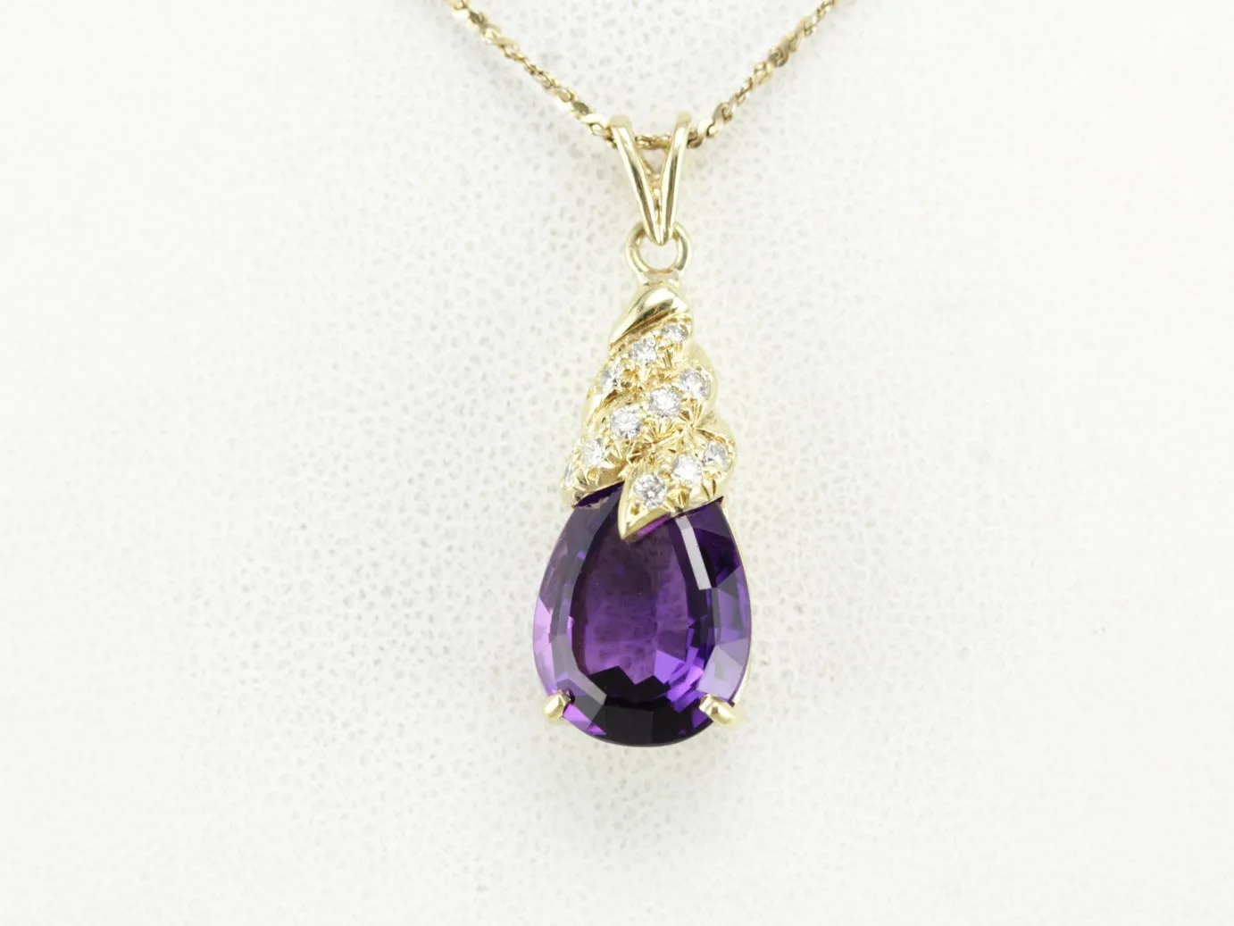 Amethyst and Diamond Pendant