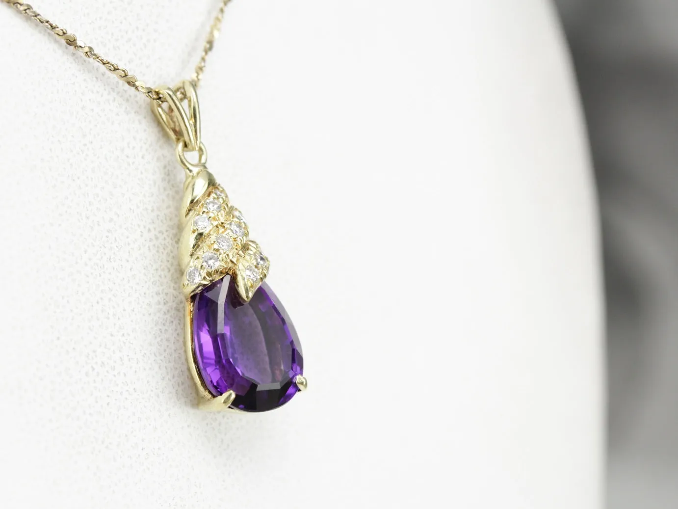 Amethyst and Diamond Pendant