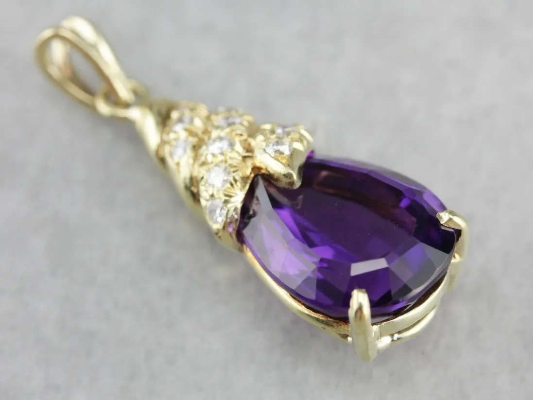 Amethyst and Diamond Pendant