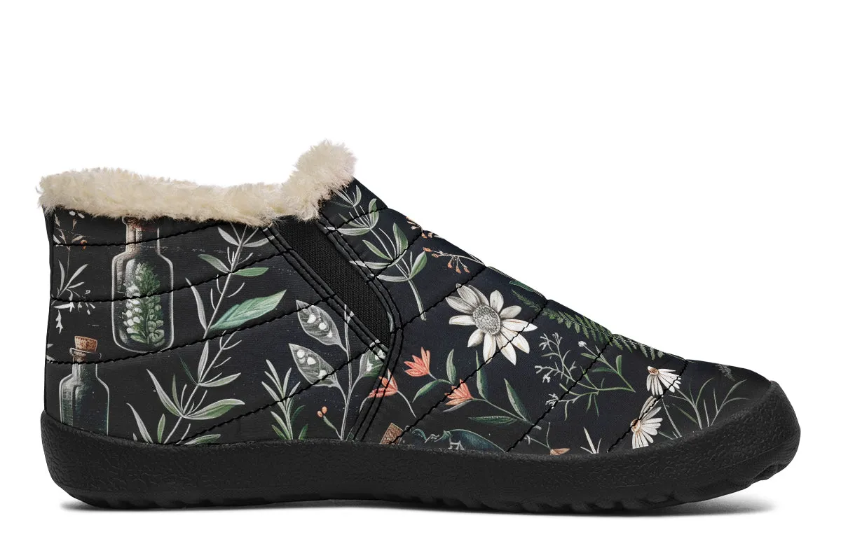 Apothecary Haven Winter Sneakers - Warm & Easy Slip-On Shoes Lined with Vegan Wool with Anti-Slip Soles