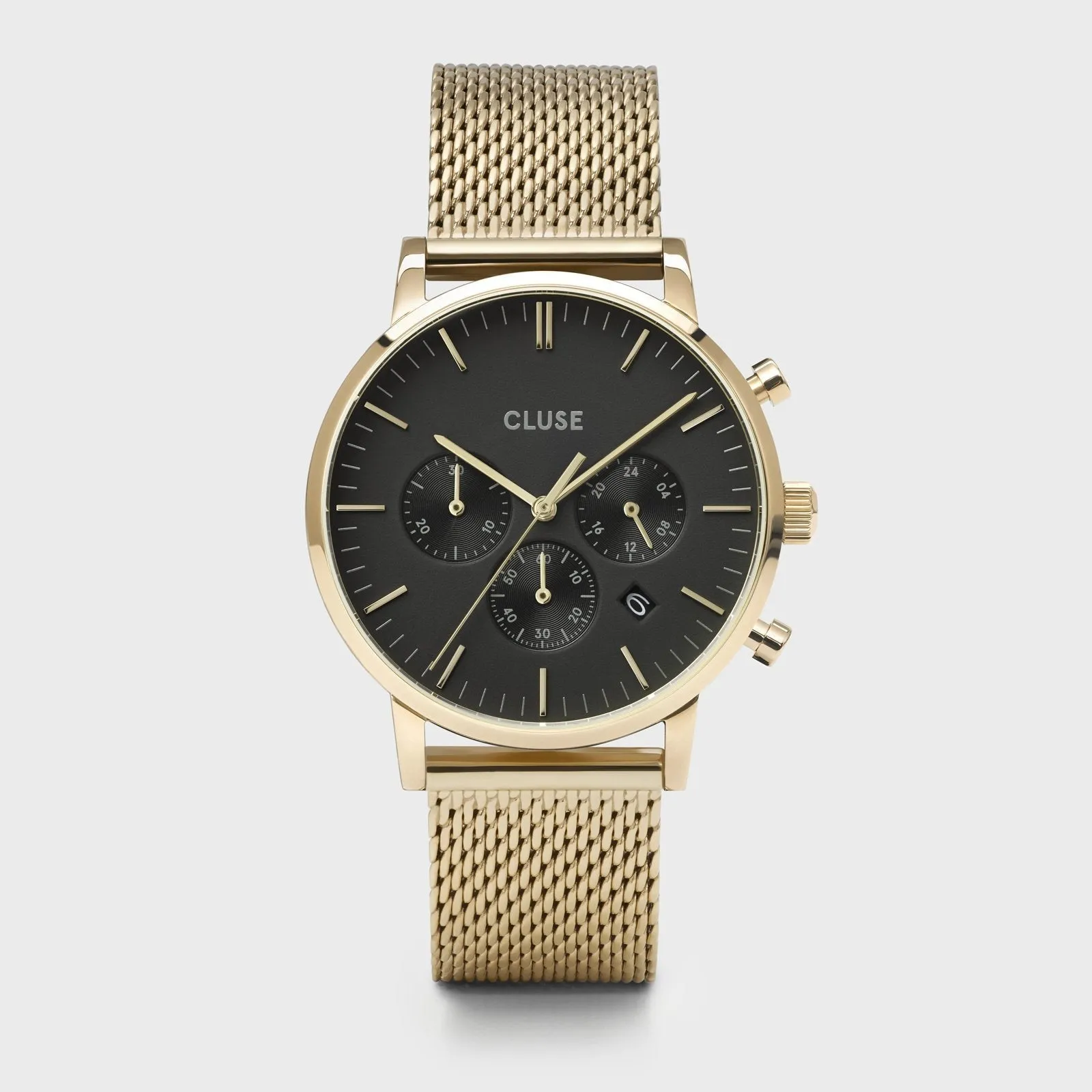 Aravis Chrono Mesh Black, Gold Colour