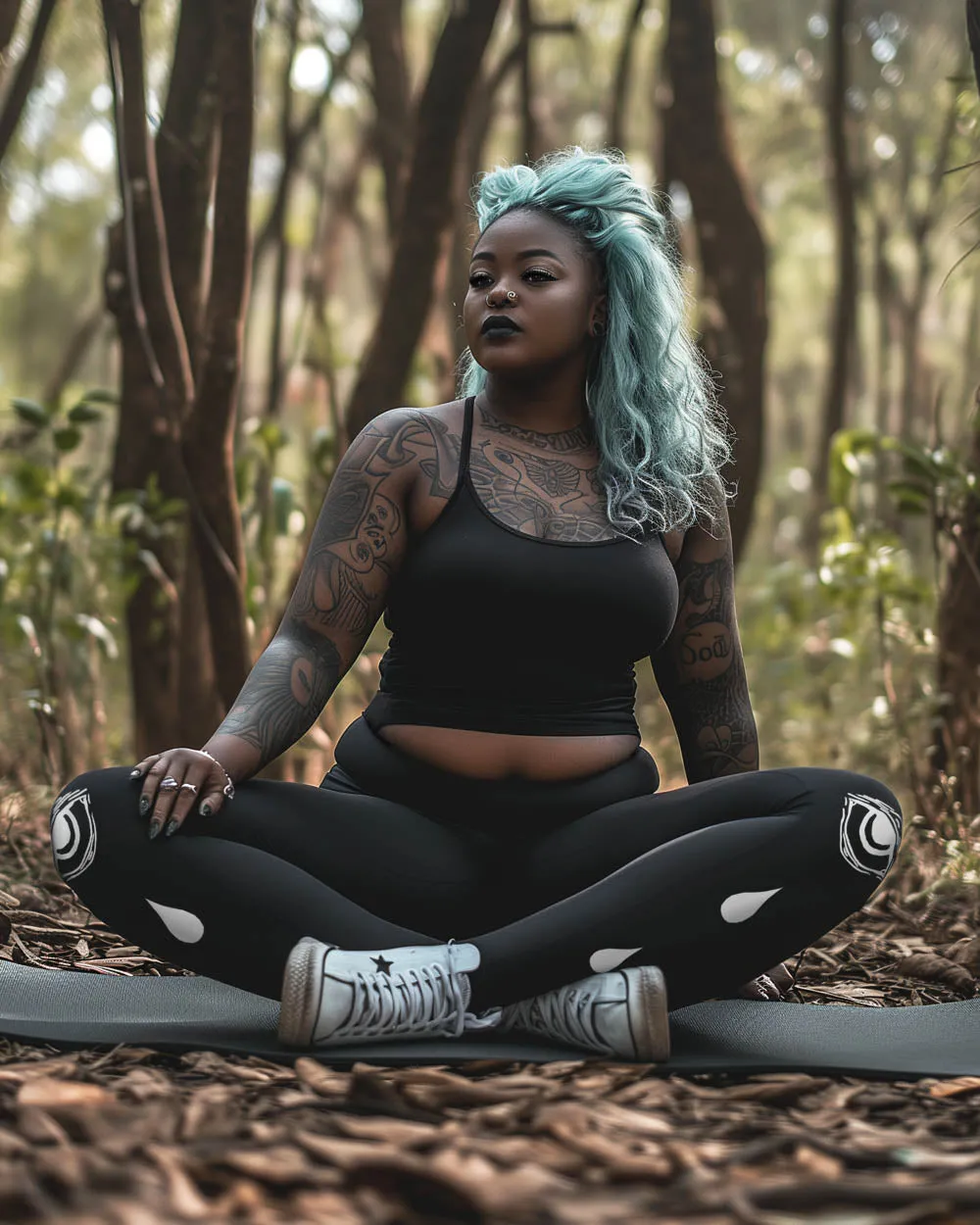 Bitter Truth Plus Size Leggings - UPF 50  Alt Style Vegan Activewear - Witchy Goth Leisurewear - Gothic Yoga