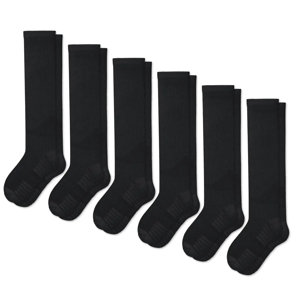 Black Compression Socks Bundle 6-Pack