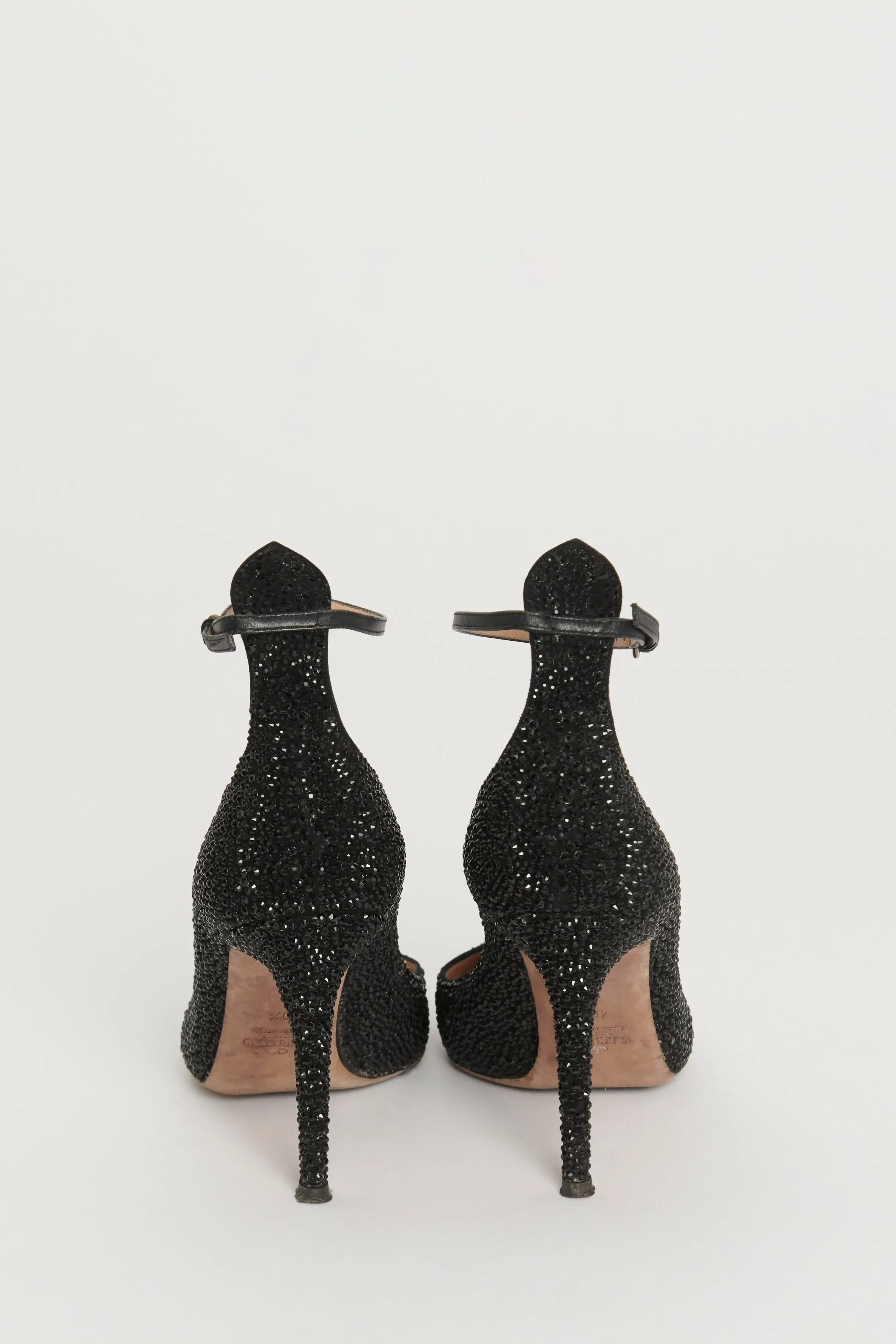 Black Crystal Embellished Preowned Pumps