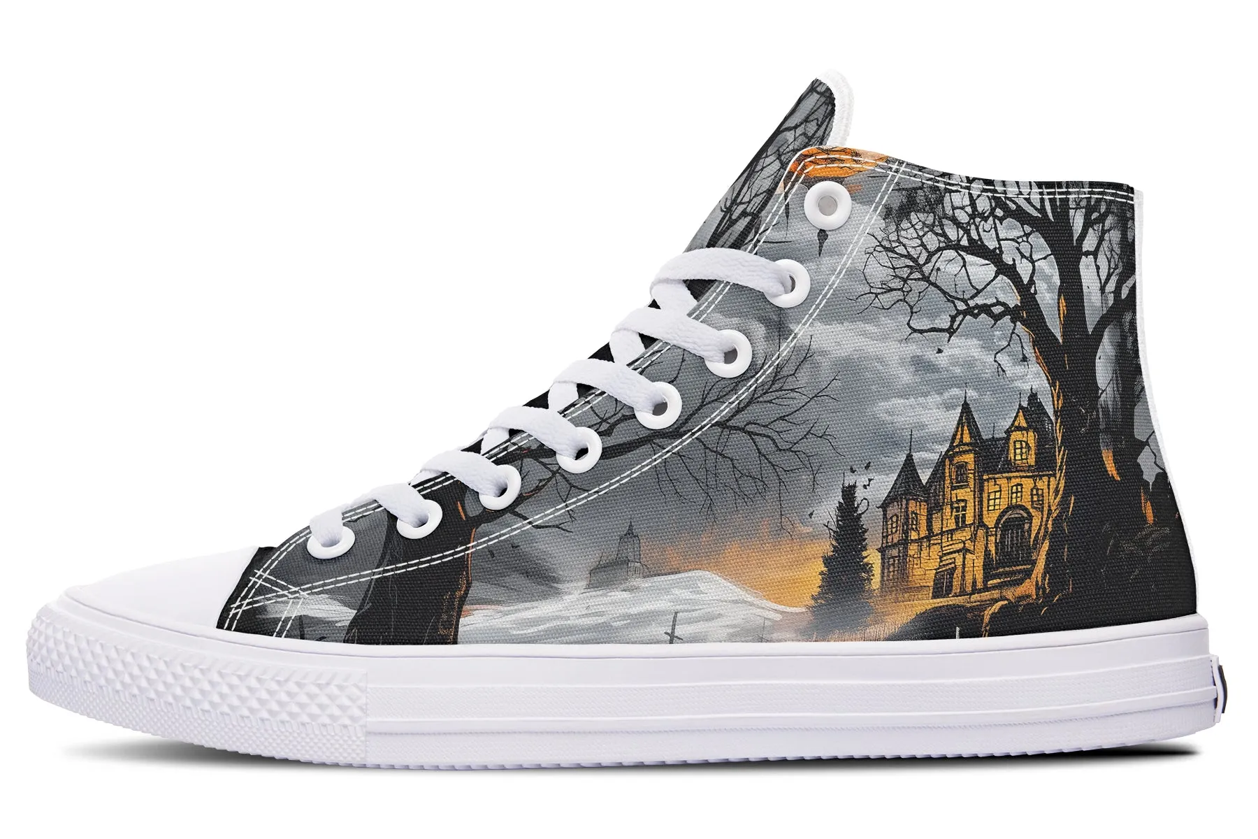 Blood Moon Manor High Tops - Classic Premium Canvas Shoes with Comfortable and Durable Soles