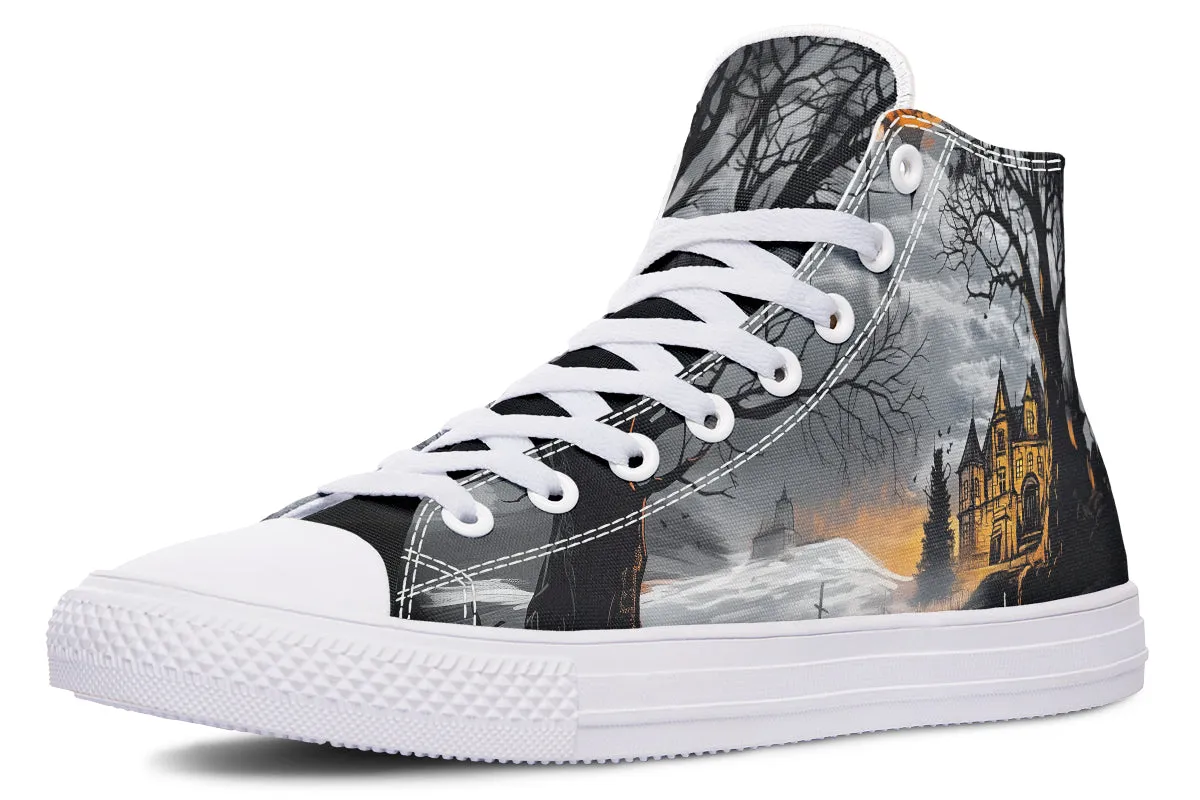 Blood Moon Manor High Tops - Classic Premium Canvas Shoes with Comfortable and Durable Soles