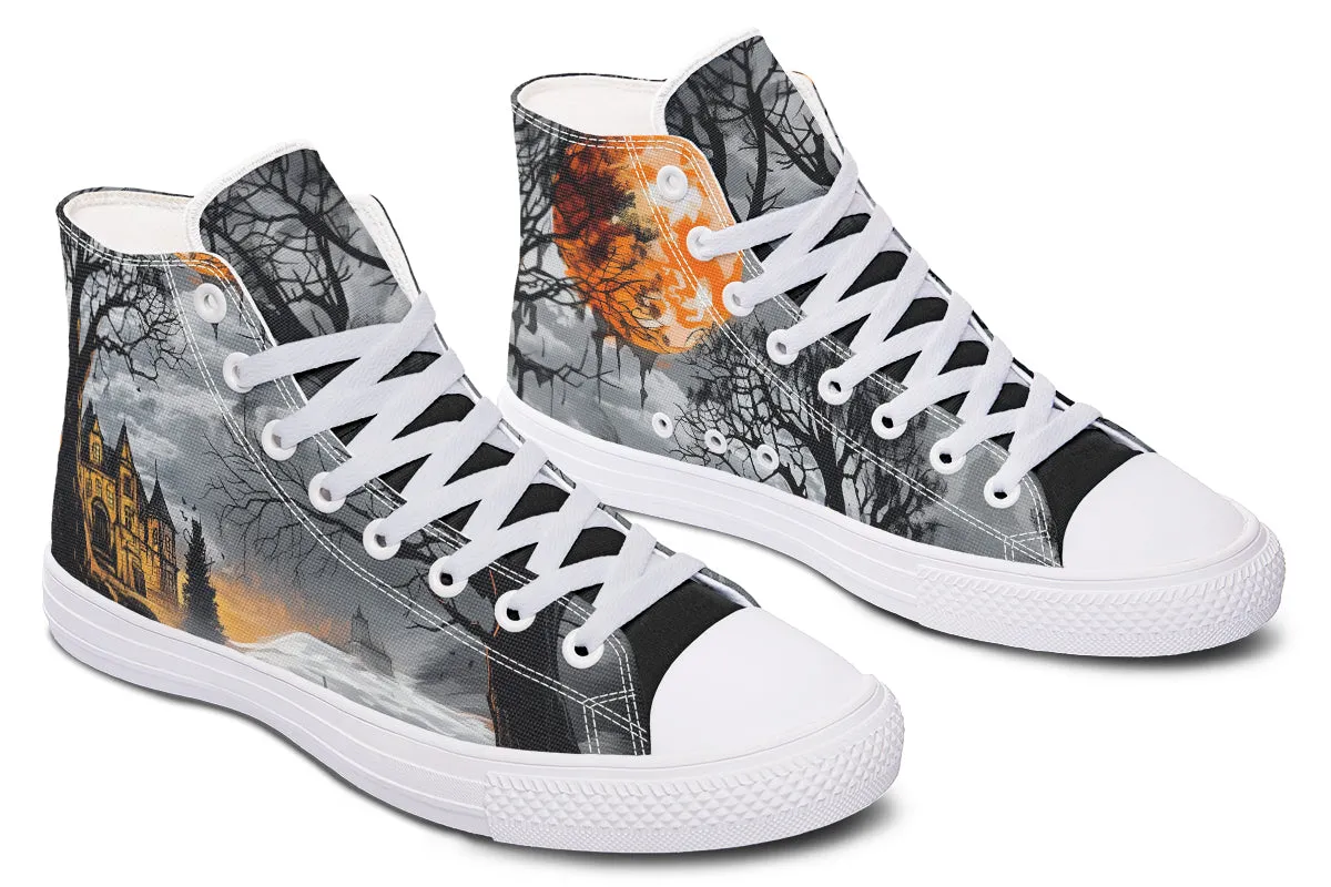 Blood Moon Manor High Tops - Classic Premium Canvas Shoes with Comfortable and Durable Soles