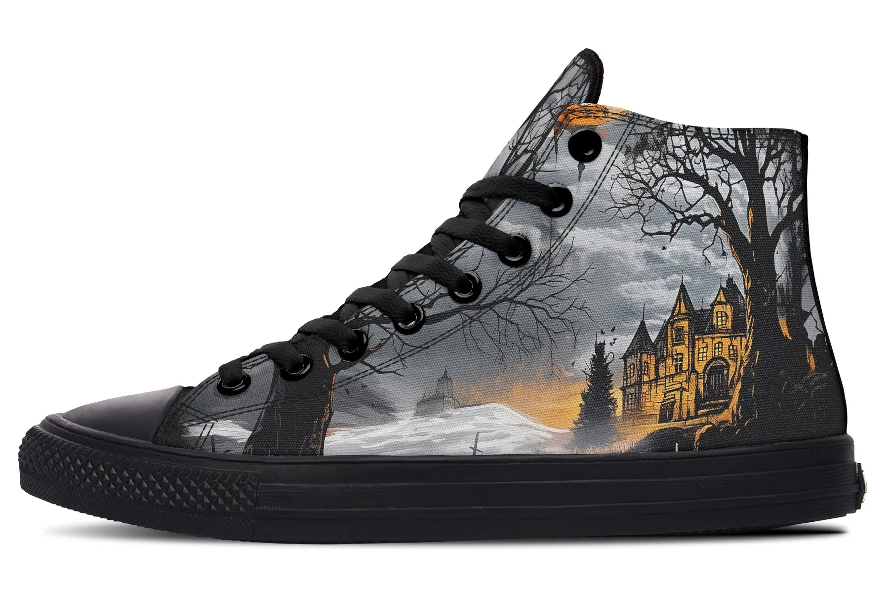 Blood Moon Manor High Tops - Classic Premium Canvas Shoes with Comfortable and Durable Soles