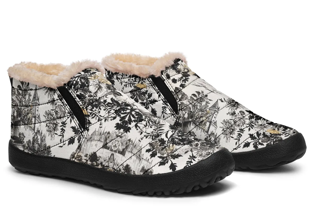 Castle in Bloom Winter Sneakers - Warm & Easy Slip-On Shoes Lined with Vegan Wool with Anti-Slip Soles