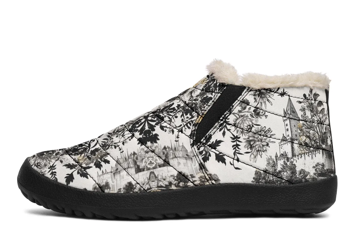 Castle in Bloom Winter Sneakers - Warm & Easy Slip-On Shoes Lined with Vegan Wool with Anti-Slip Soles