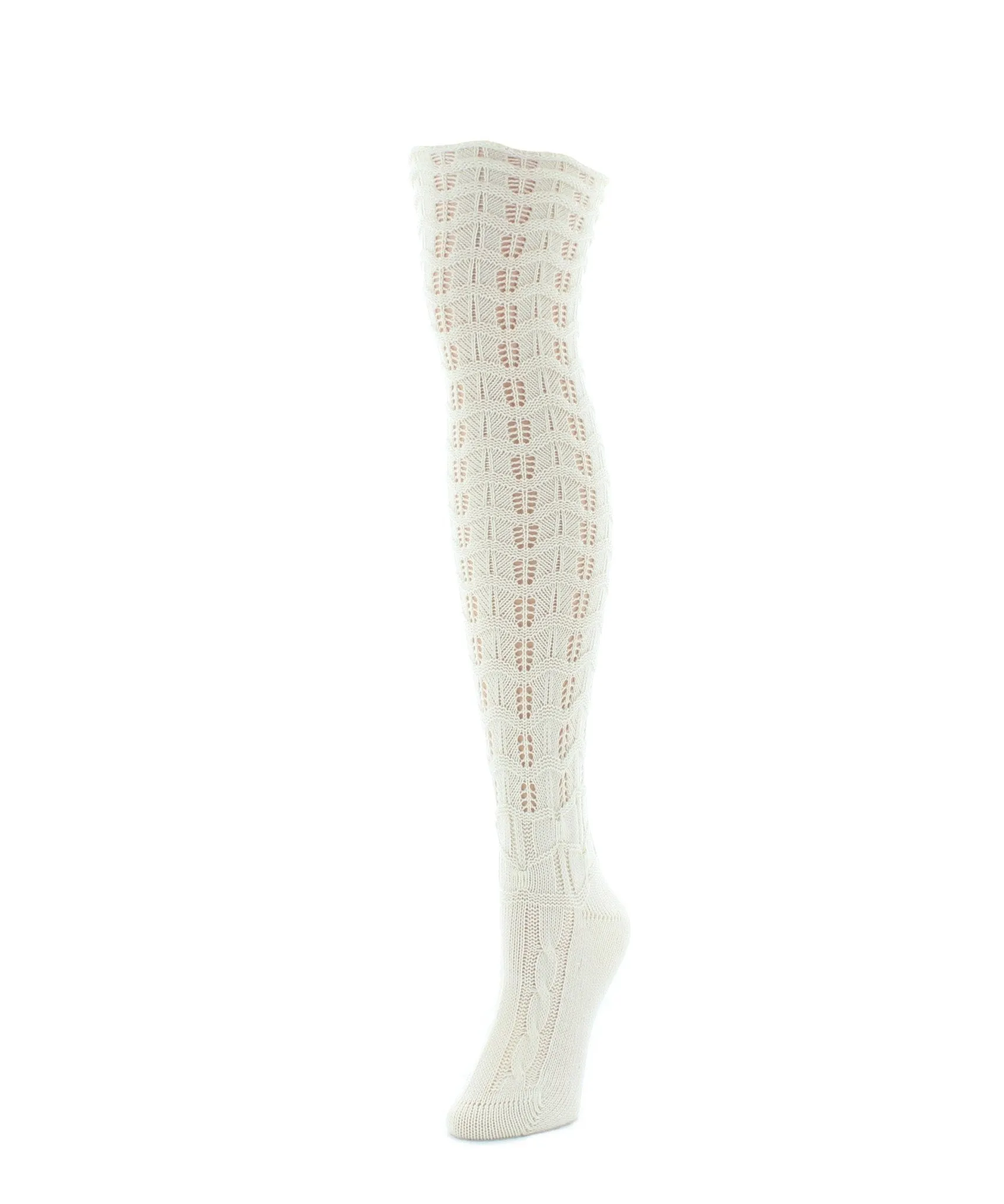 Chevron Stripe Chunky Knit Over-The-Knee Warm Socks