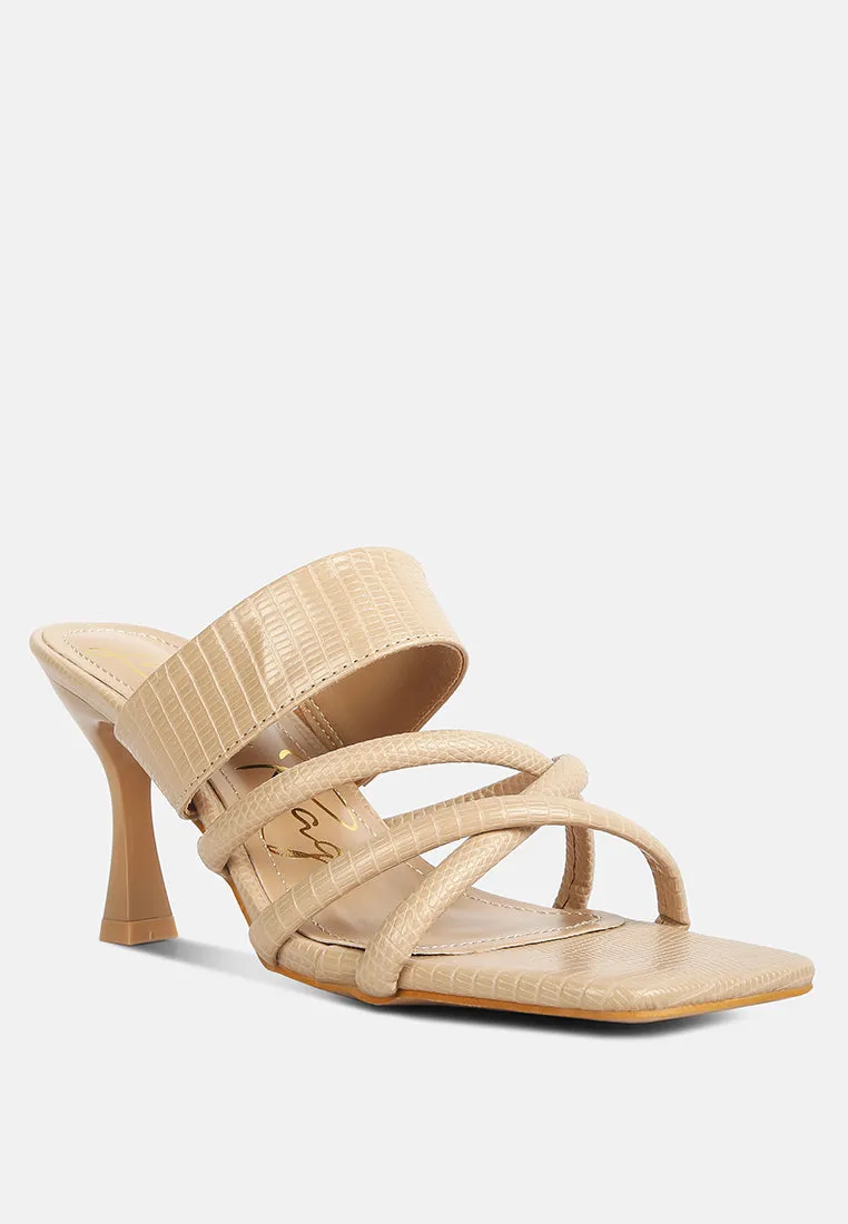 Chiri Criss Cross Strap Spool Heel Sandals By Ruw