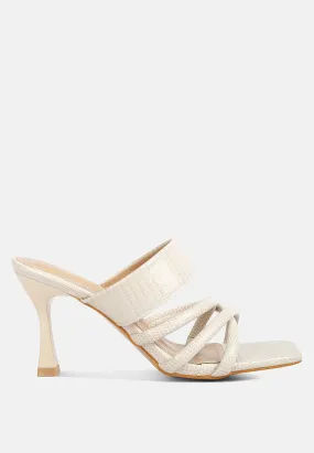 Chiri Criss Cross Strap Spool Heel Sandals By Ruw