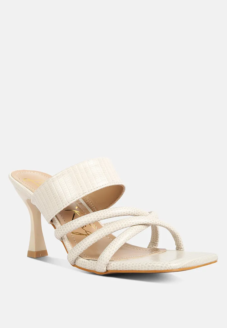 Chiri Criss Cross Strap Spool Heel Sandals By Ruw