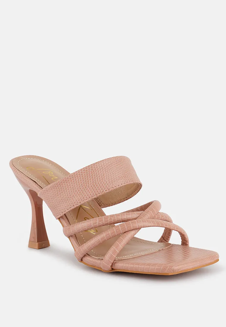 Chiri Criss Cross Strap Spool Heel Sandals By Ruw