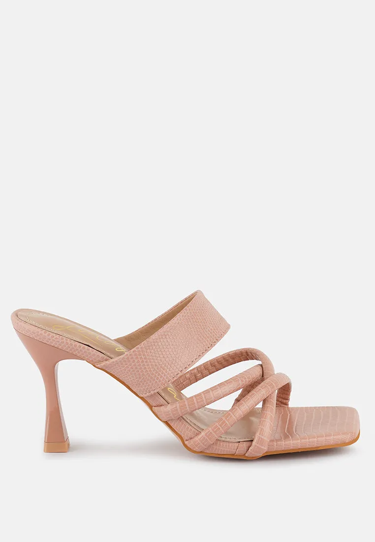 Chiri Criss Cross Strap Spool Heel Sandals By Ruw