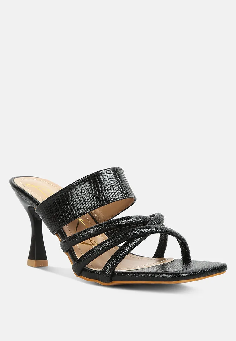 Chiri Criss Cross Strap Spool Heel Sandals By Ruw