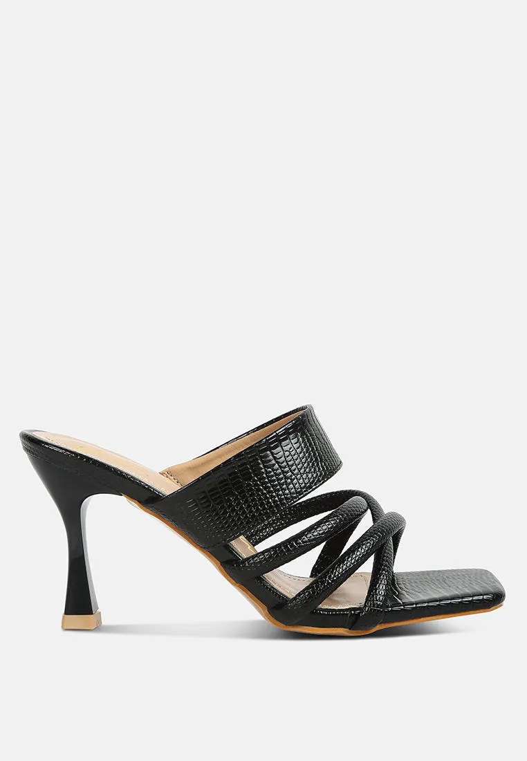 Chiri Criss Cross Strap Spool Heel Sandals By Ruw