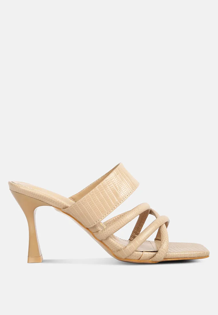 Chiri Criss Cross Strap Spool Heel Sandals By Ruw