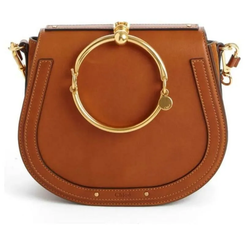 Chloé Nile Medium Bracelet Saddle Brown Leather Cross Body Bag