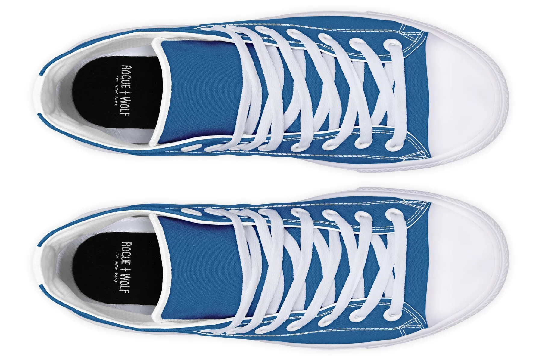 Cobalt Blue High Tops - Classic Premium Canvas Shoes with Comfortable and Durable Soles