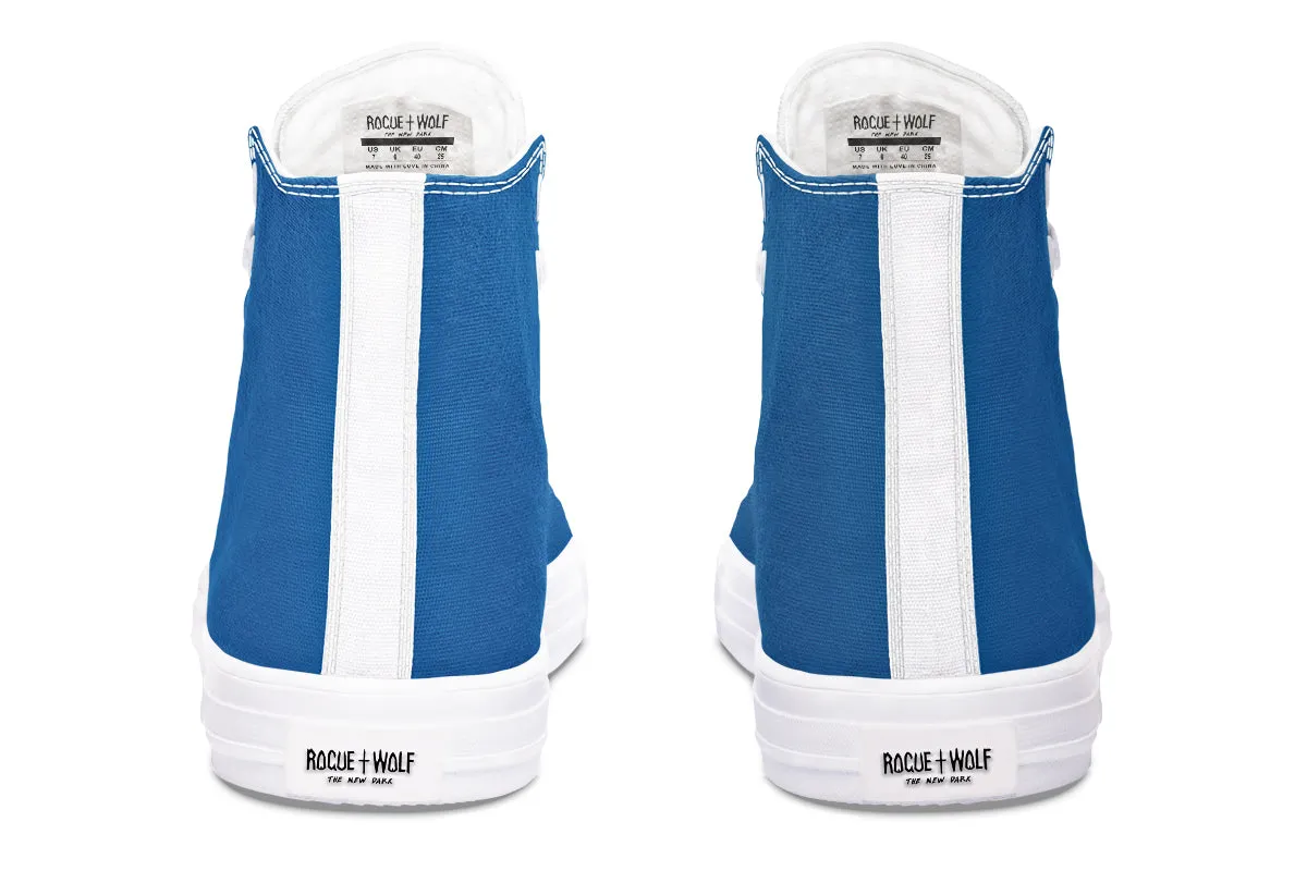 Cobalt Blue High Tops - Classic Premium Canvas Shoes with Comfortable and Durable Soles