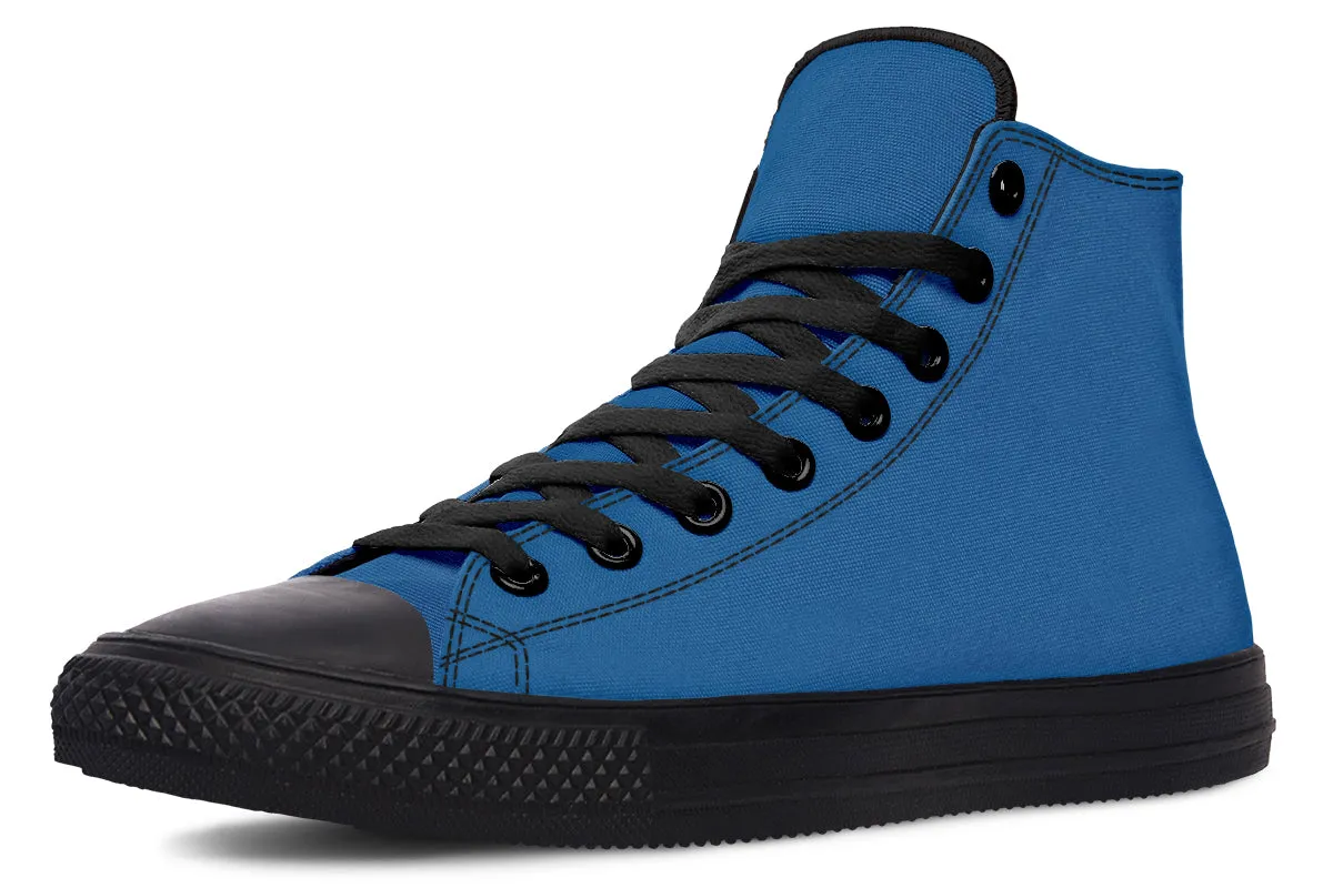 Cobalt Blue High Tops - Classic Premium Canvas Shoes with Comfortable and Durable Soles