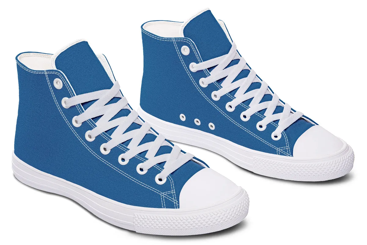 Cobalt Blue High Tops - Classic Premium Canvas Shoes with Comfortable and Durable Soles