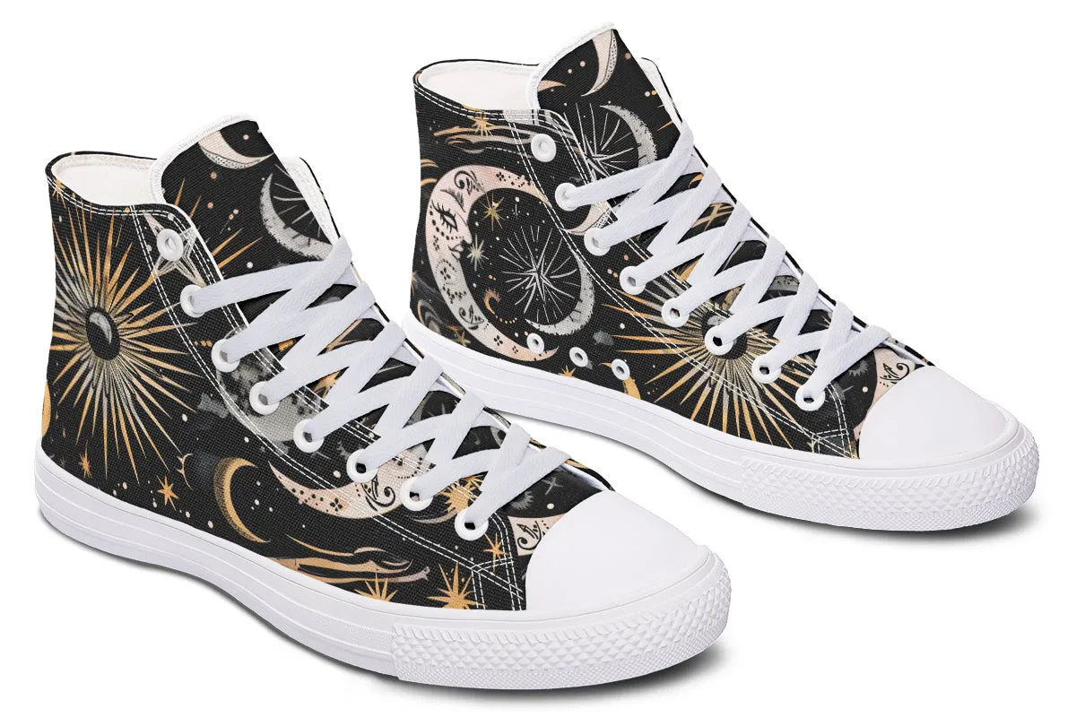 Cosmic Sigils
 High Tops - Classic Premium Canvas Shoes with Comfortable and Durable Soles