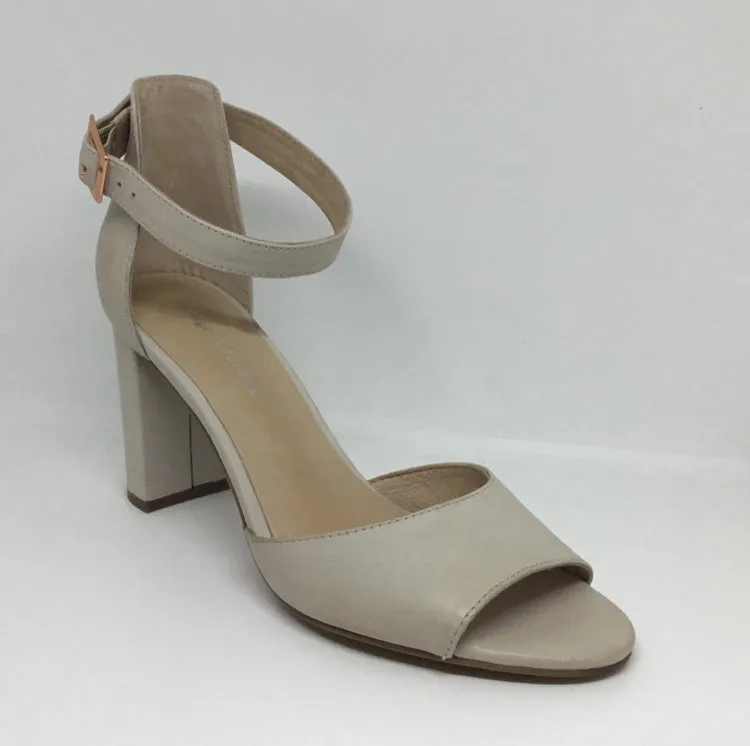 Django & Juliette Tilia Leather Heel ~ Nude ~ Light Pewter