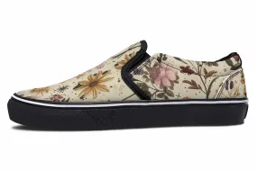 Enchanted Blossoms Slipons - Comfortable Vegan Canvas Shoes with Easy Elastic In-Step