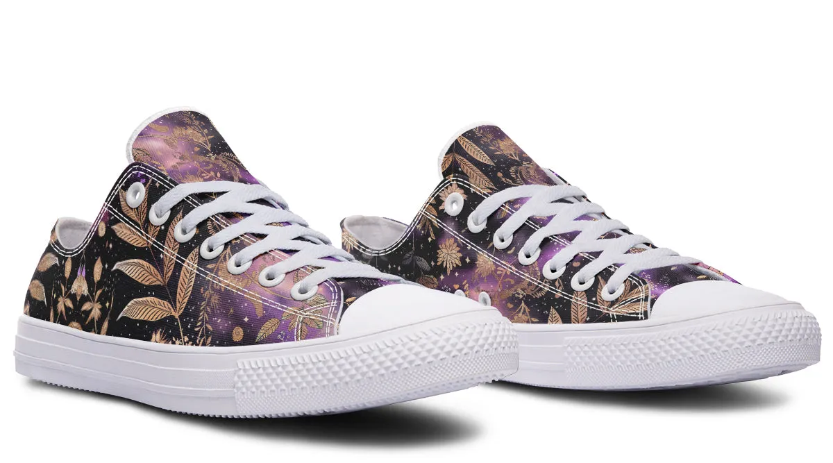 Galactic Bloom Low Tops - Classic Premium Canvas Shoes with Comfortable and Durable Soles