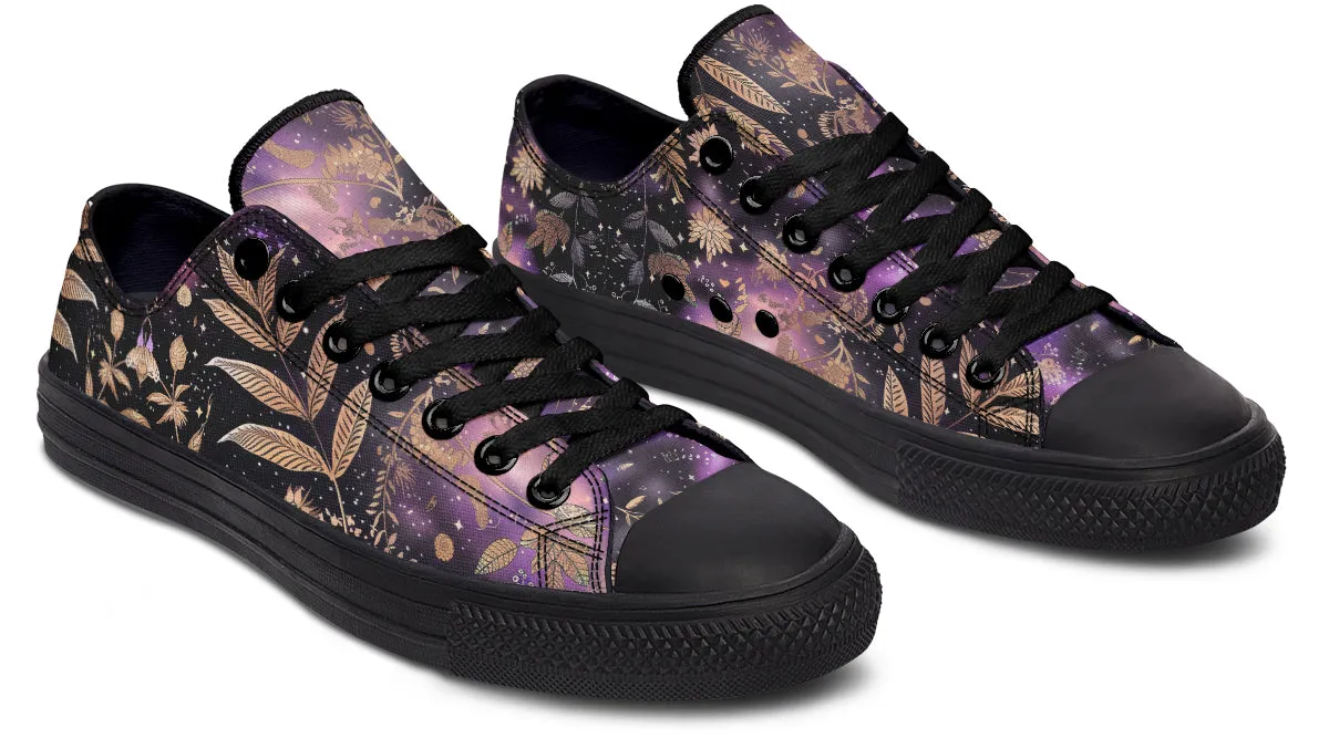 Galactic Bloom Low Tops - Classic Premium Canvas Shoes with Comfortable and Durable Soles