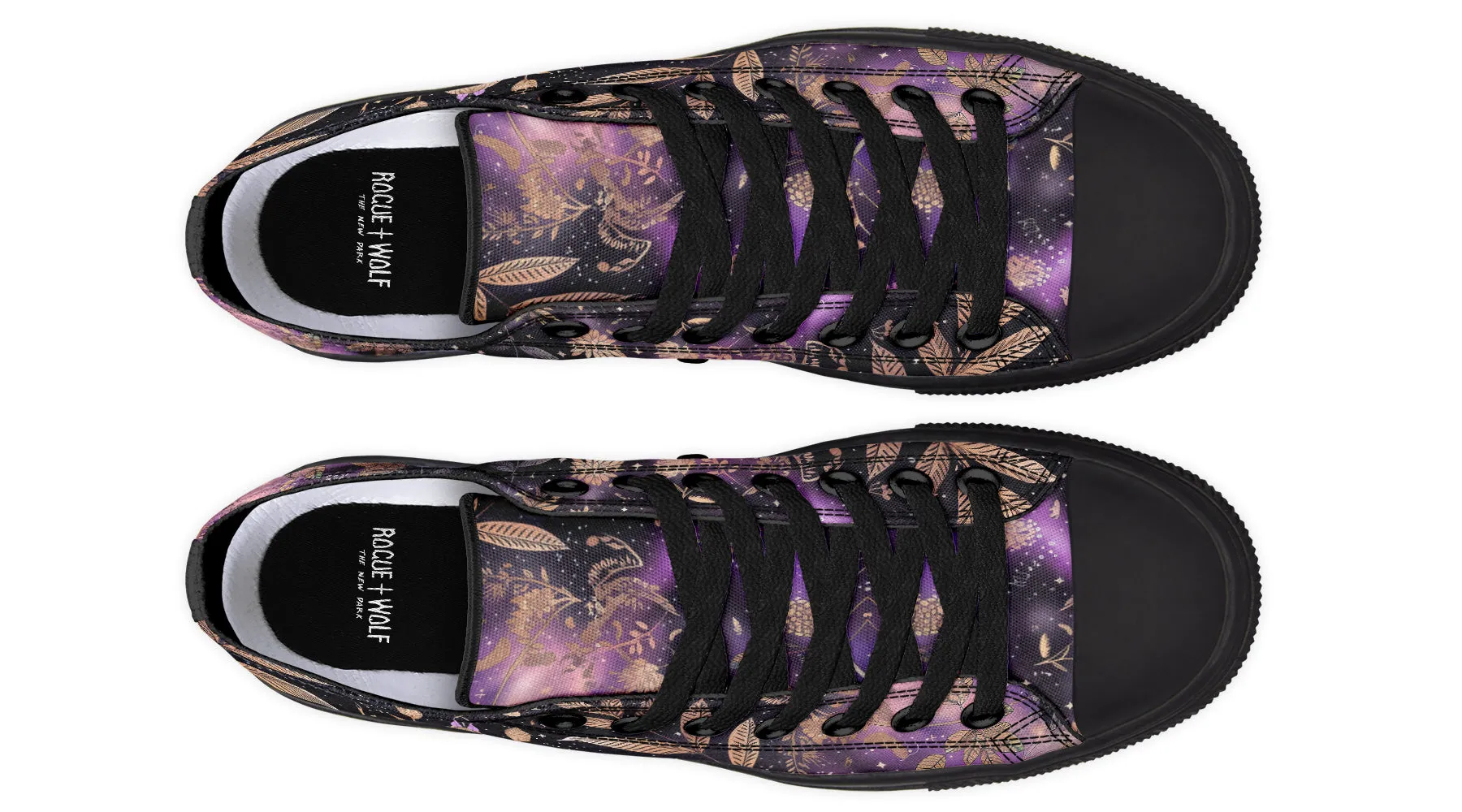 Galactic Bloom Low Tops - Classic Premium Canvas Shoes with Comfortable and Durable Soles