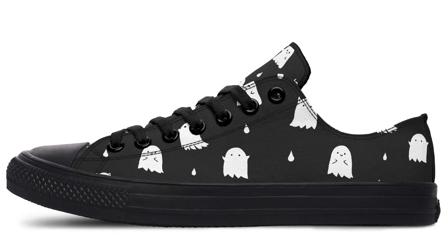 Ghost Party Low Tops - Classic Premium Canvas Shoes with Comfortable and Durable Soles