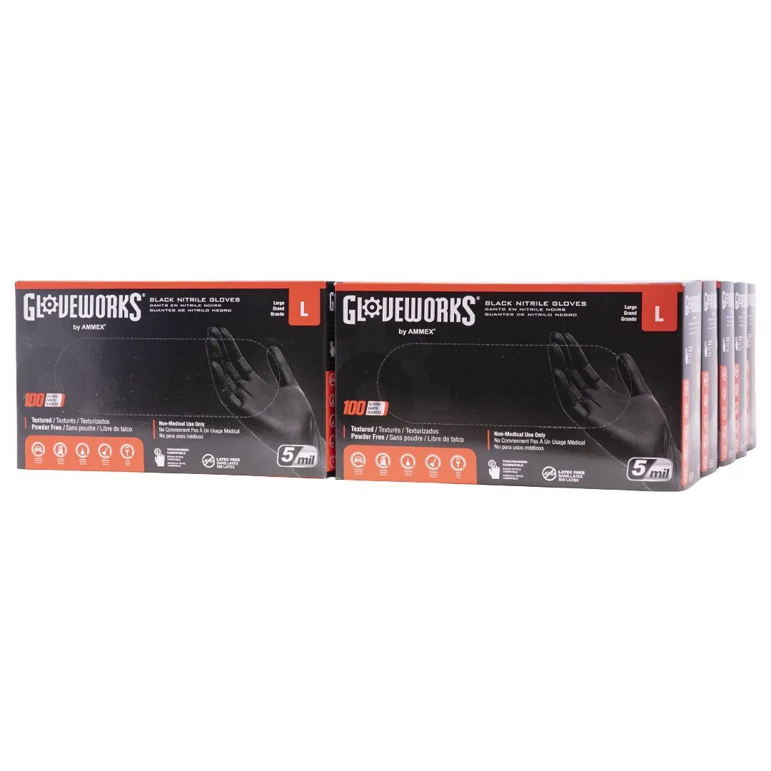 GLOVEWORKS | 5mm Black Nitrile Gloves