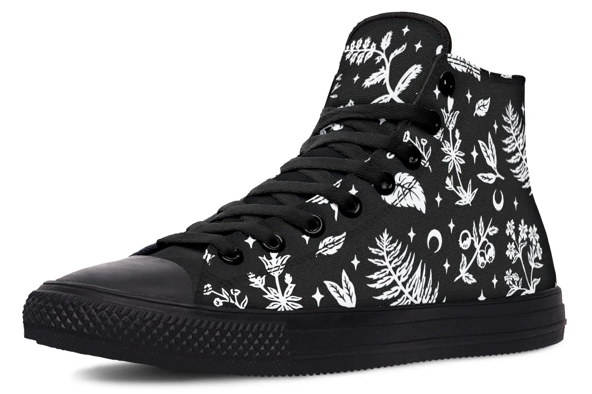 Green Witch High Tops - Classic Premium Canvas Shoes with Comfortable and Durable Soles