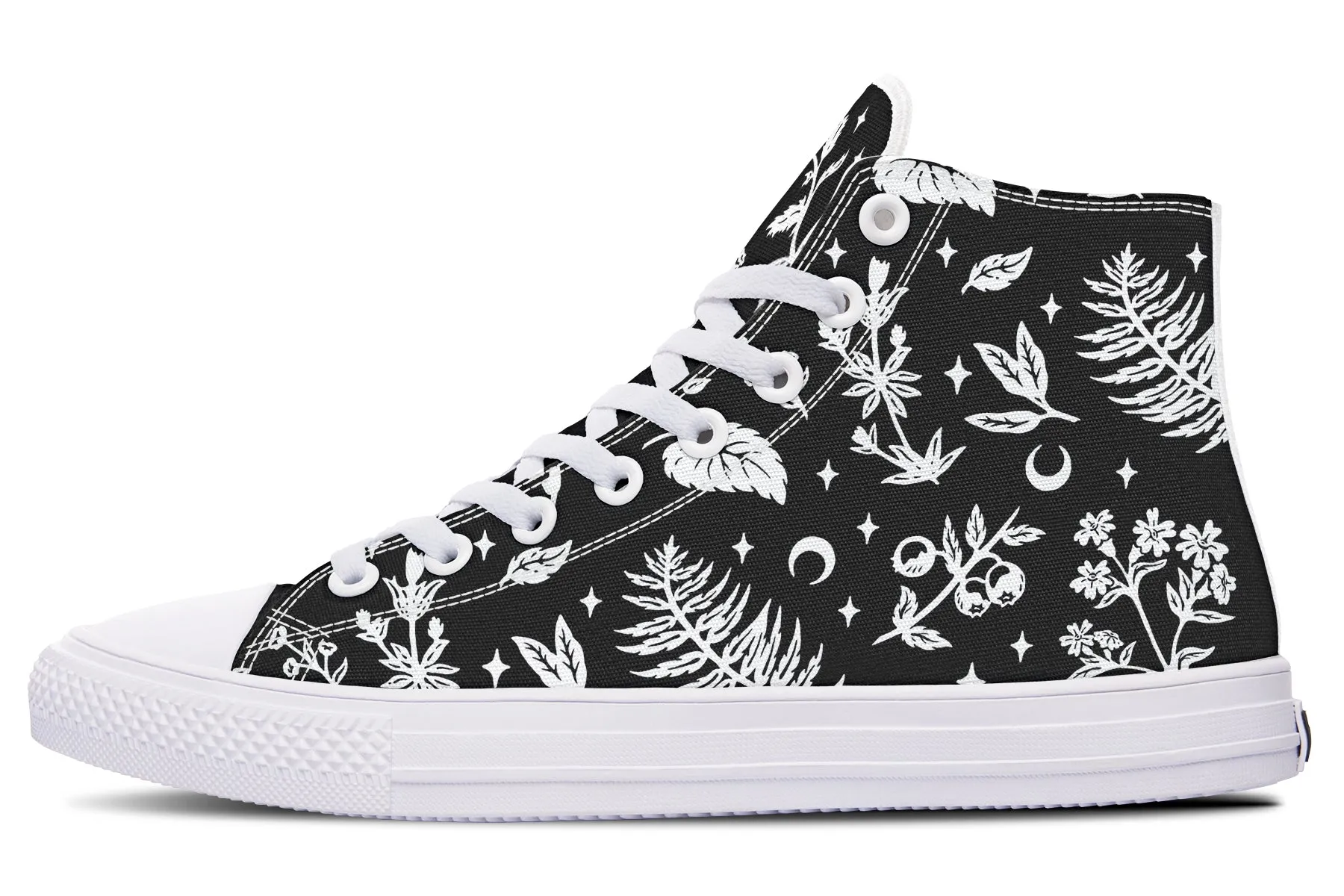 Green Witch High Tops - Classic Premium Canvas Shoes with Comfortable and Durable Soles