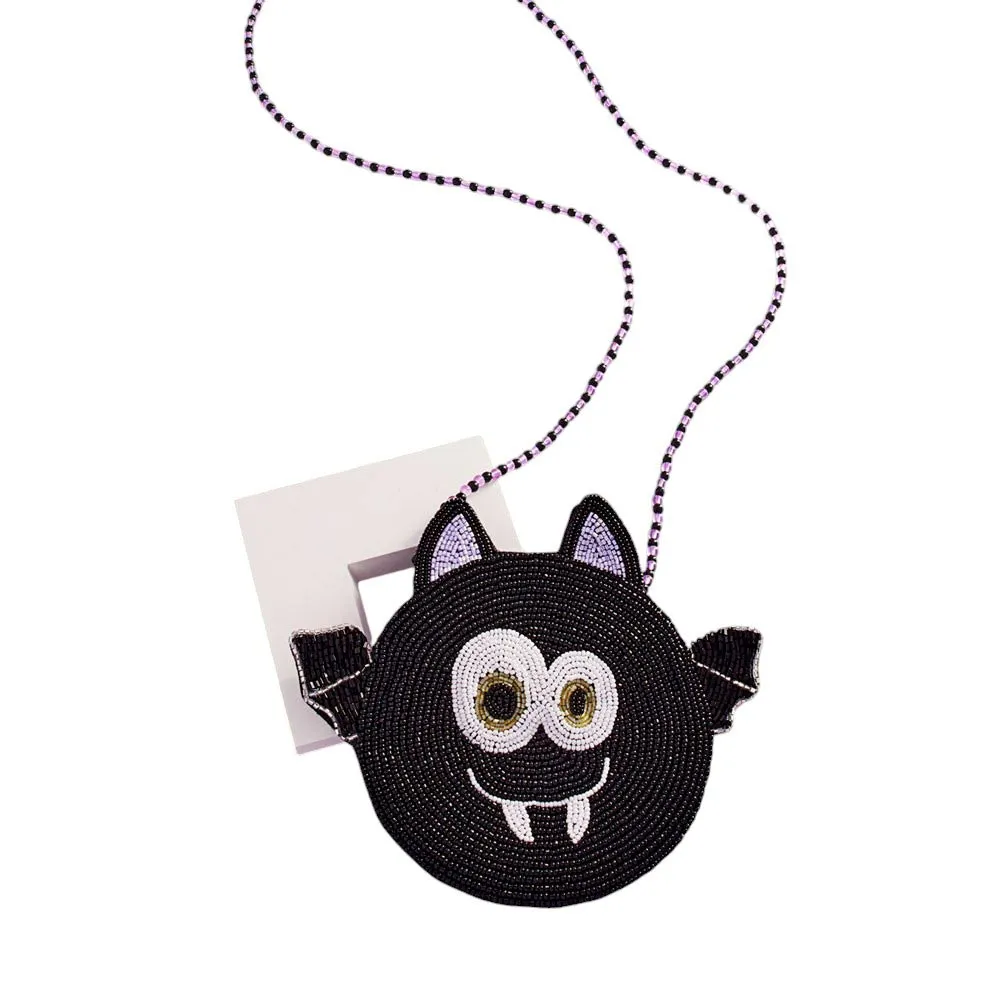 Halloween Bat Beaded Mini Crossbody Bag