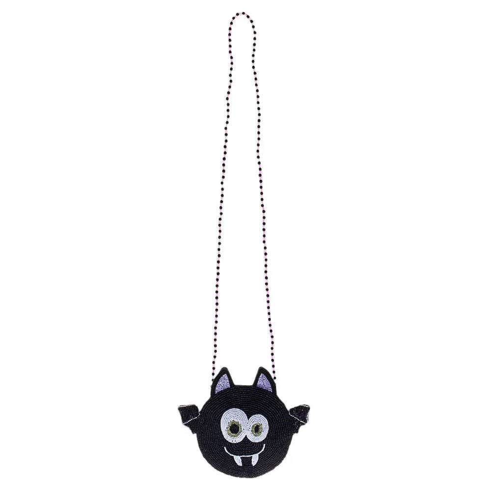 Halloween Bat Beaded Mini Crossbody Bag