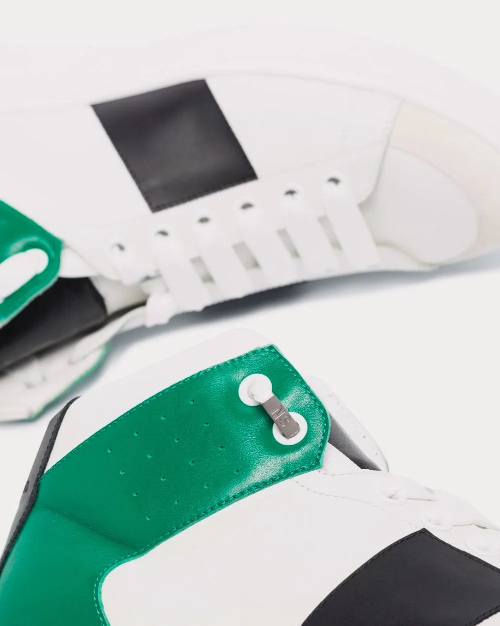 Height White / Black / Green High Top Sneakers