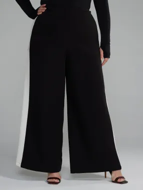 High Rise Wide Leg Side Stripe Pants