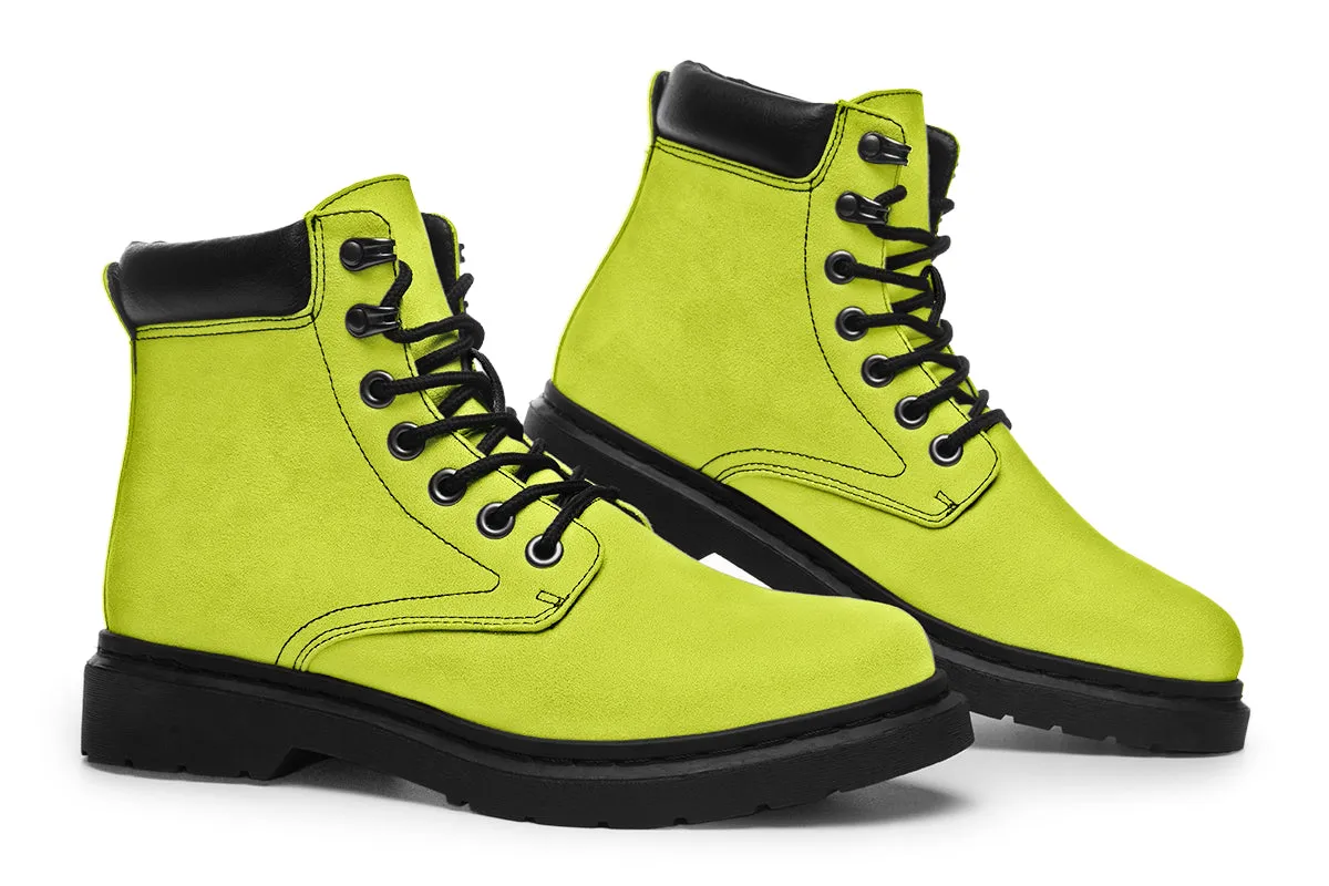 Lime Punch Classic Boots - High Quality Micro-Suede Weatherproof Vegan Shoes with Stitched on Soles