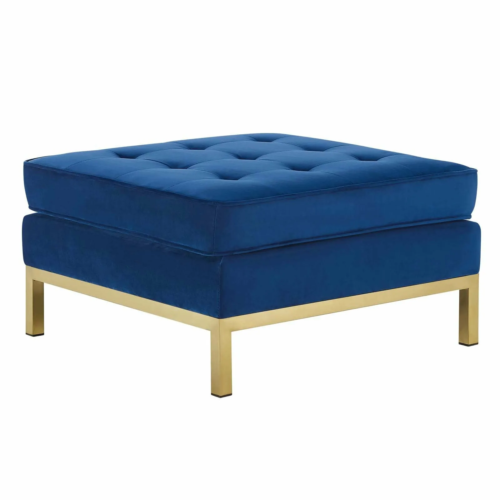 Loft Gold Stainless Steel Leg Performance Velvet Ottoman