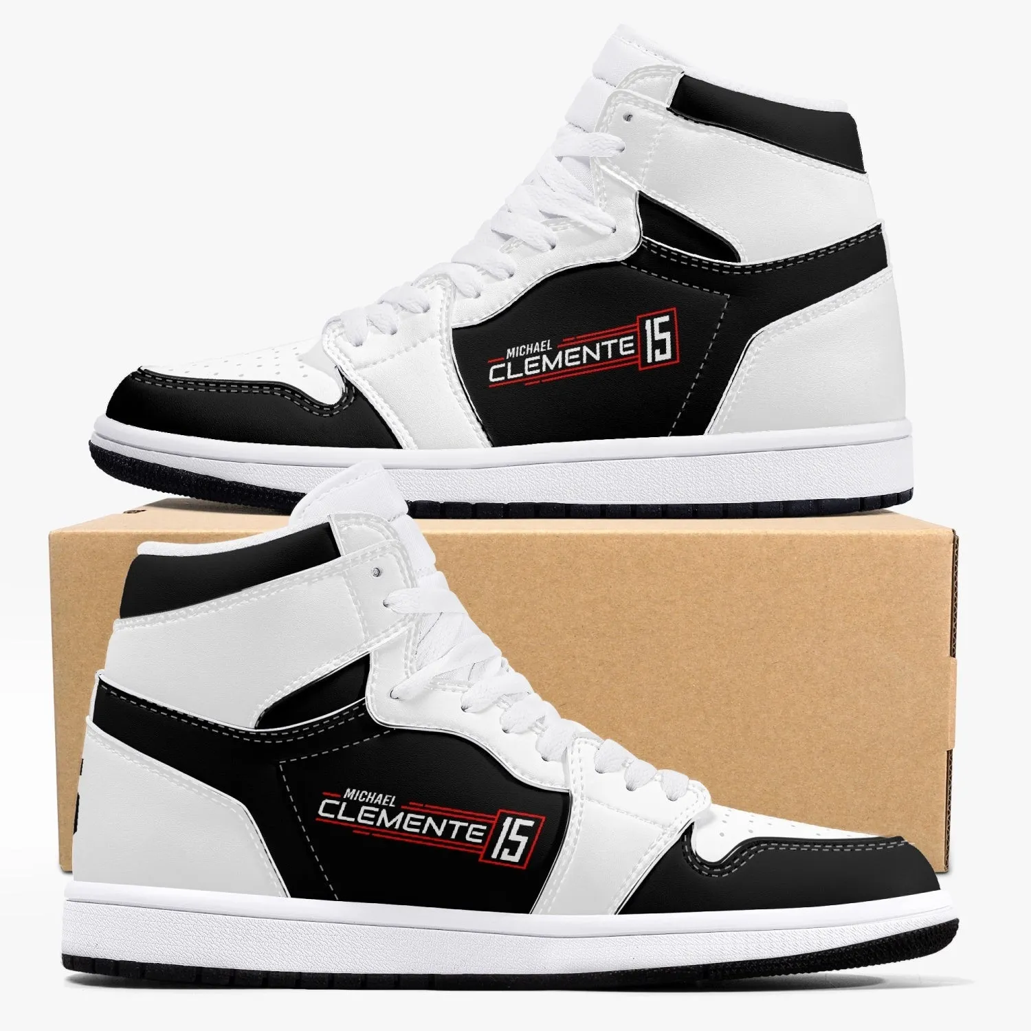 MICHAEL CLEMENTE 15 Ultimate High-Top Leather Sneakers - circuit lace