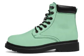 Mint Green Classic Boots - High Quality Micro-Suede Weatherproof Vegan Shoes with Stitched on Soles